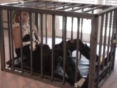 Bondage girl in cage p2