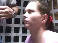 Tied and gagged in a cage