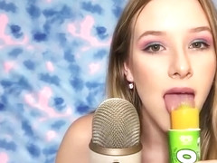 ASMR nip cover Icypole suckin and lollipop lickin