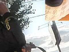 Upskirt panty of adorable woman with pretty butt