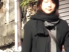 Noisy pretty oriental slut gets publicly exposed by some kinky bloke