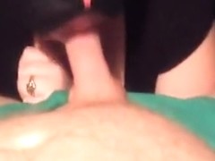 Masked brunette girlfriend fiancée sucks on cock ...