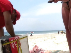 Smallest bikini ever on the juicy maid