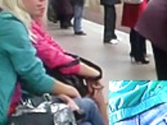 Twins in mini and constricted jeans