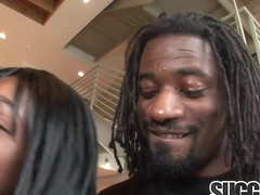 Ebony Sole Dior Makes Him Cum Inside After His BBC Ruins Her Tight Pussy