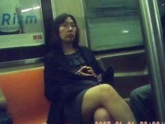 sexy asain milf on train