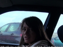 Russian amateur babe bangs in public pov