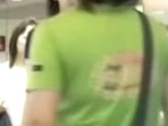 Slam Asian babe gets a skirt sharking in a public place.