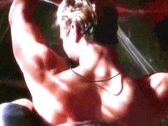 Busty celebrity Alyssa Milano kissing at a party, naked