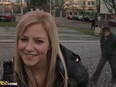 Cutie masturbating pecker in the alley