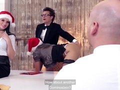 Christmas Orgy with Stunning Busty Babes in a German Office
