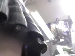 Very horny schoolgirl upskirt with hose and sexy panty