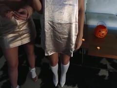 Sorority sluts throw themselves a little Halloween orgy