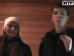 Real college sex party with amateur guys Eva Cats, Lera and Logan