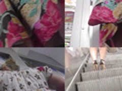 Hot upskirt footage of a girl wearing a sexy thong