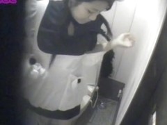 Sexy housemaid hairy pussy masturbation on toilet hidden cam