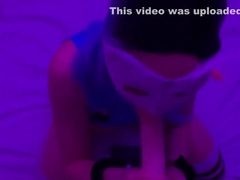 skinny teen girl with beautiful tits and ass sucks dildo and cums