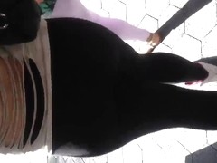 Fat Mexican ass in see thru leggings white thong