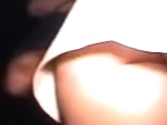 Wonderful dancing up skirt from girl in the disco club