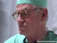 Busty blonde teen suck a small old cock