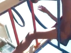 Pantyhose in public blonde