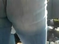 Huge cameltoe ass bend over