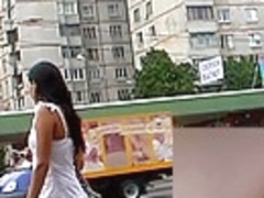 Candid upskirt of sinless honey