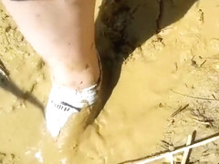 Muddy White Puma Socks