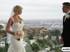 Beautiful bride taste bigcock on wedding night and gets fucked