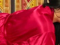 Busty tattooed babe sucks