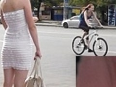 White straps up white summer suit