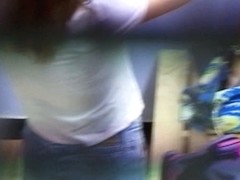 Two girls get caught on spy cam while undressing