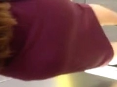 Sexy fat white ass in see thru skirt