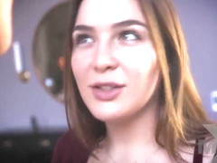 Blair Williams is sucking cock like a real pro, although her boyfriend is not at home