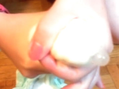 Crazy diaper video masturbation with a lot of pee