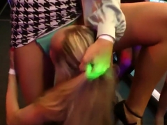 Sultry peaches give blowjob and enjoy riding and gangbang