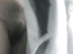 Big dark haired fem with massive soft boobs in locker room