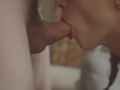 The Red Lady - Fit Amateur Babe NoFace Girl Fucks In Red Sexy Lingerie