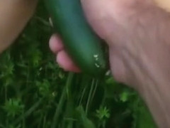 Outdoors Tattooed MILF POV Blowjob with a surprise!