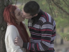 Teeny Lovers - Margo - Redhead teeny fucked in a park