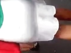 Nice ass in white skirt.