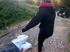 Femdom dirty foot and trampling