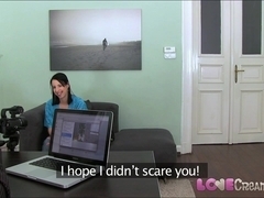 Love Creampie: Young amateur with huge tits gets messy casting creampie