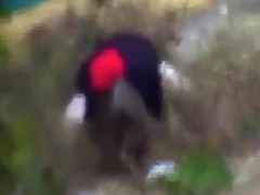 Voyeur tapes a crazy girl stripping off her clothes in public