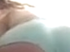cute girl showing her cameltoe in shorts