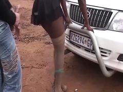 african babe picked up for outdoor fuck