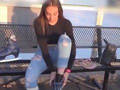 jessie wylde shows off her bj skills in a public