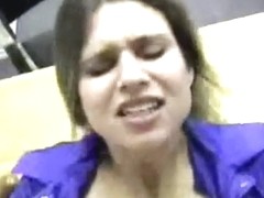Hot gal backroom fuck and facial