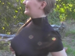 Evelina in amateur video of teens fucked hard filmed in forest