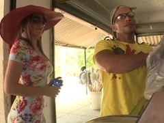 Sandra has an amazing pussy and likes to show it on public